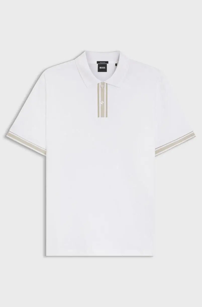 Hug o Bos s White Logo Work Premium Polo T-shirt