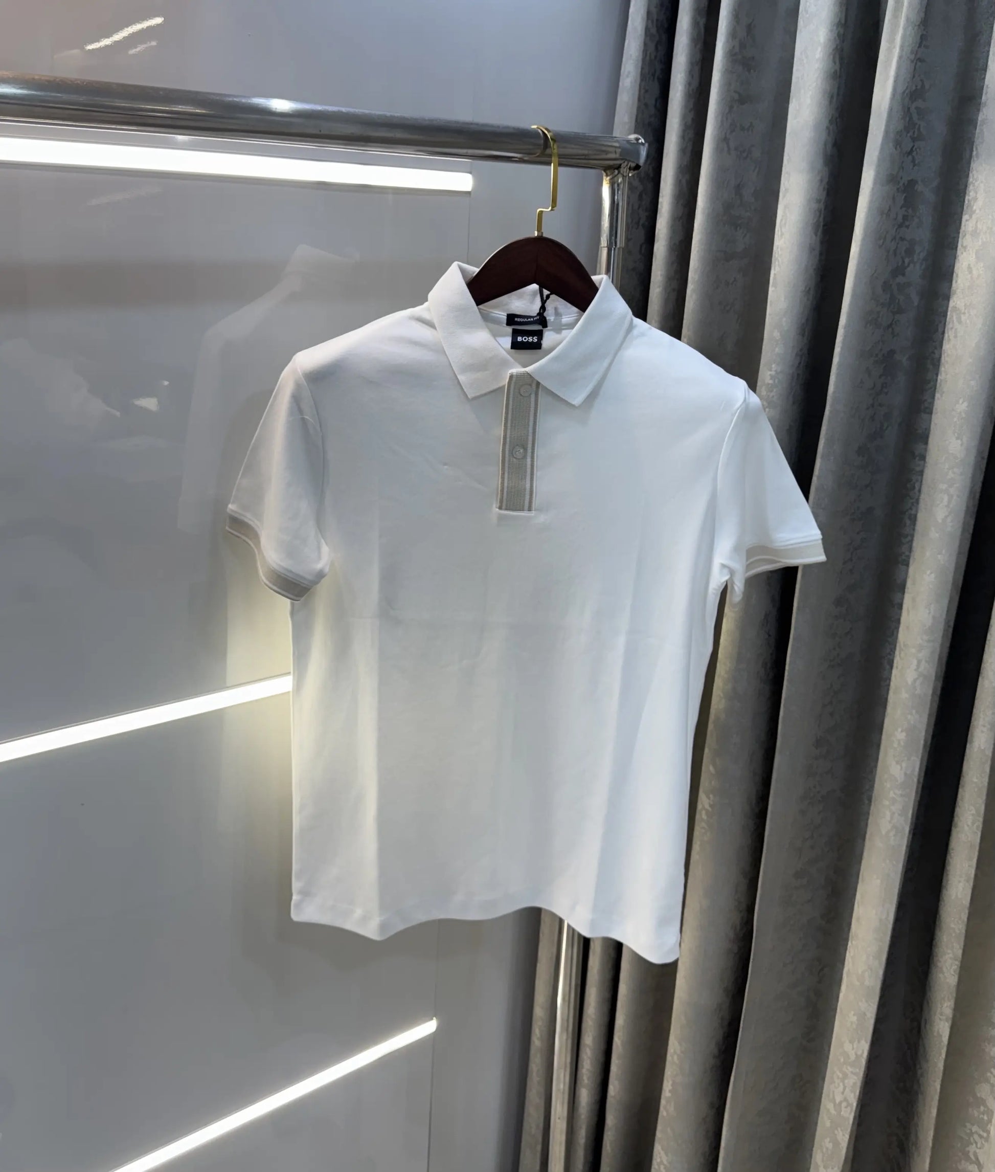 Hug o Bos s White Logo Work Premium Polo T-shirt