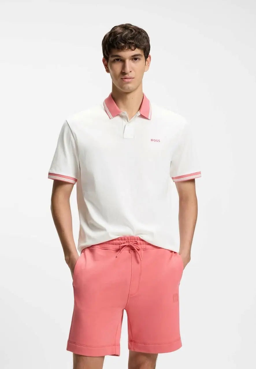 Hugo Boss Cream Logo Work Premium Polo T-shirt