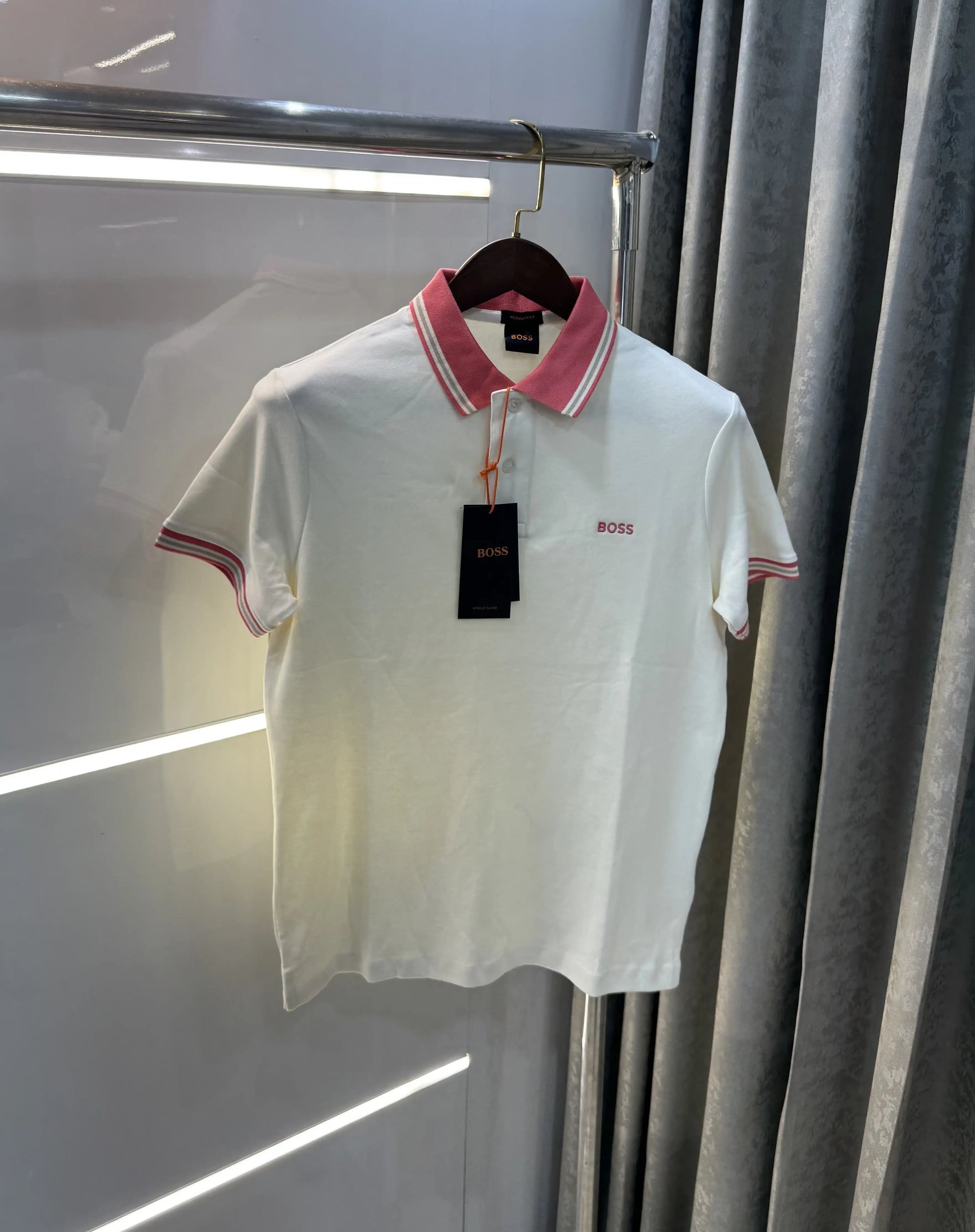 Hugo Boss Cream Logo Work Premium Polo T-shirt