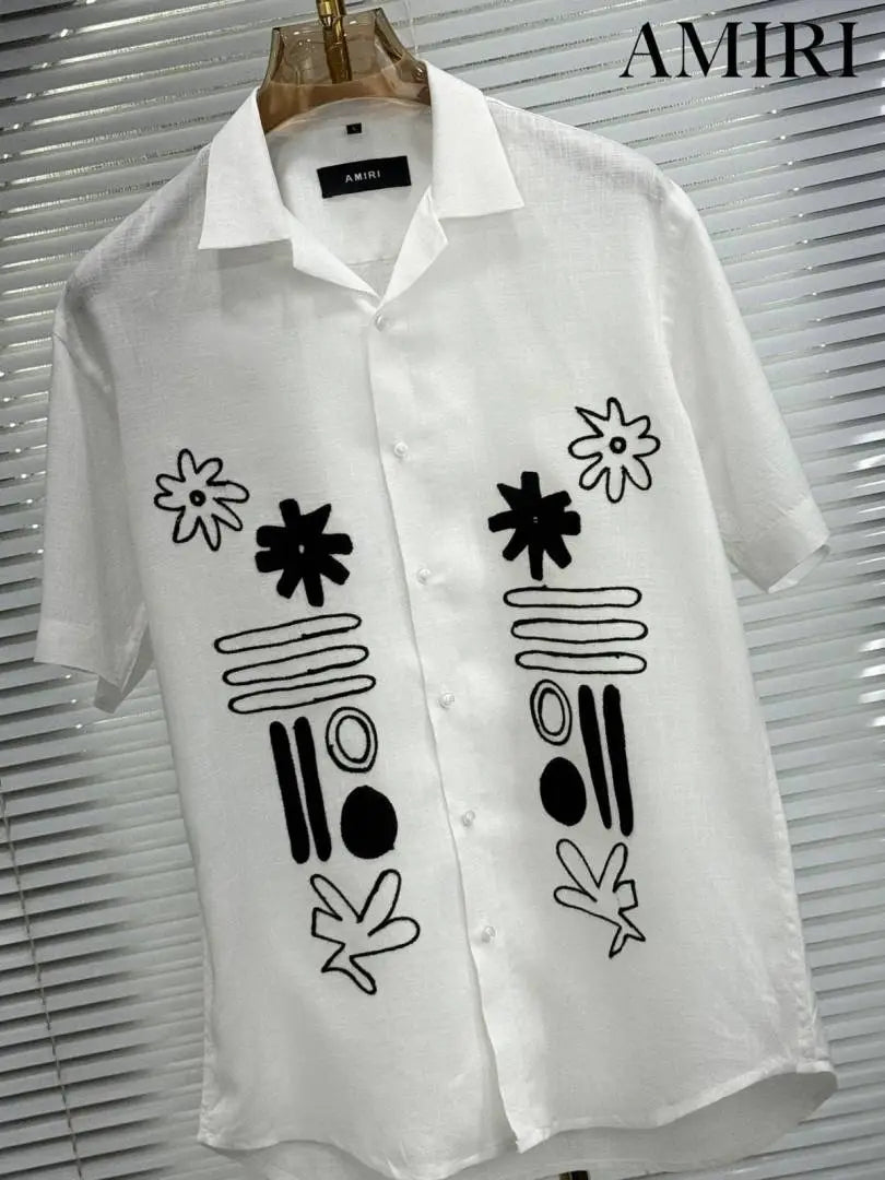 Amir_i Thread Embroidered EXclusive Linen Half Shirt (DN 632)