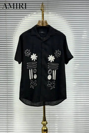 Amir_i Thread Embroidered Exclusive Linen Half Shirt (DN 632)