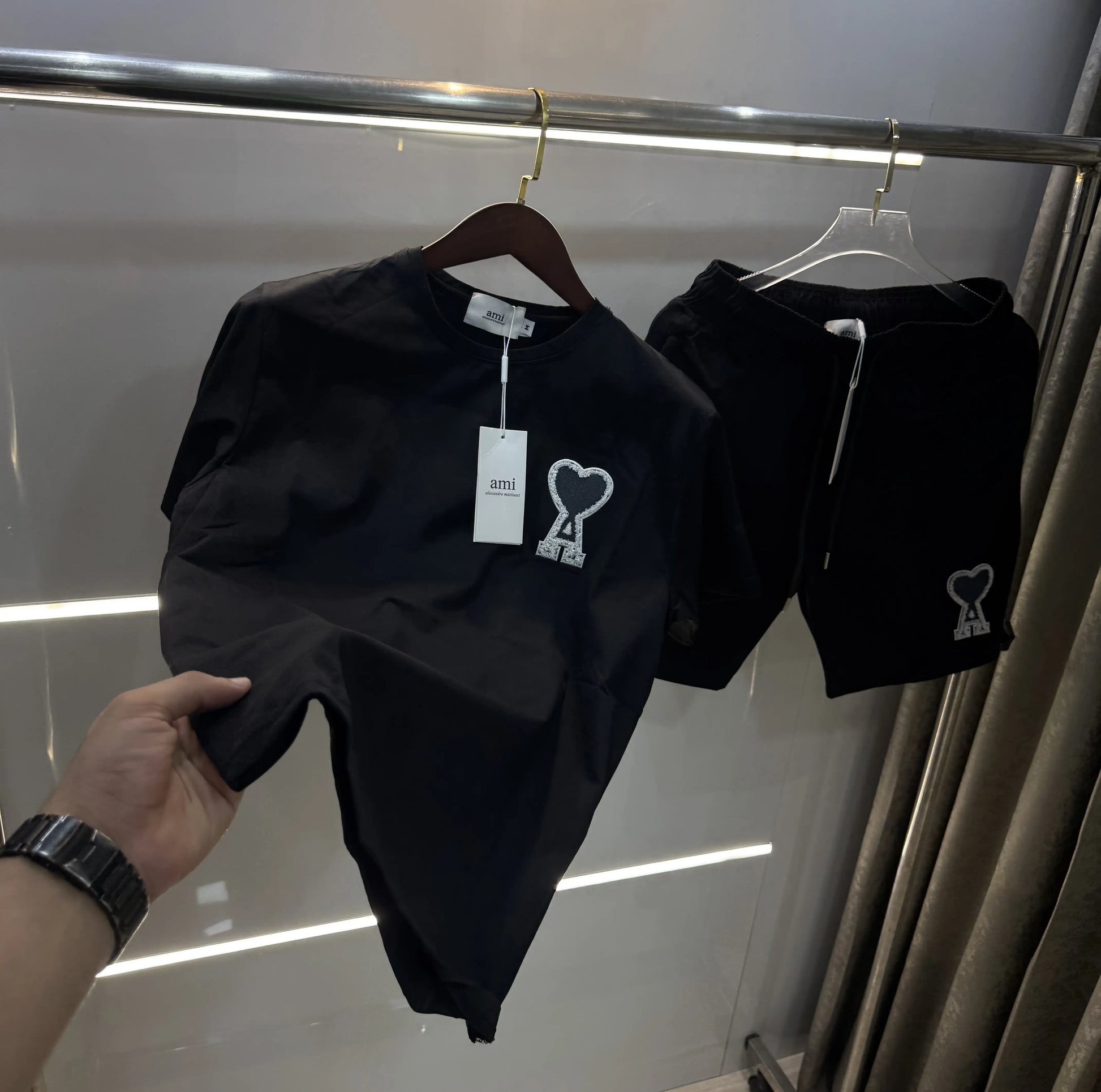 Ami Paris Black Logo Work Imported cord set