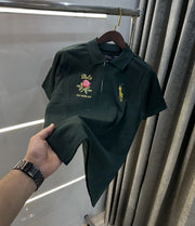 Ralph Lauren Olive Logo Work Premium Polo T-shirt