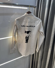 Karl Lagerfeld Beige Printed Premium Shirt