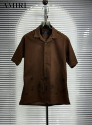 Amir_i Bottom Printed Imported Exclusive Linen Half Shirt (DN 625)