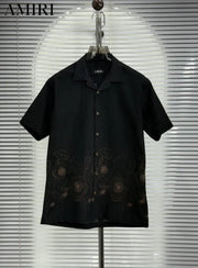 Amir_i Bottom Printed Imported Exclusive Linen Half Shirt (DN 625)
