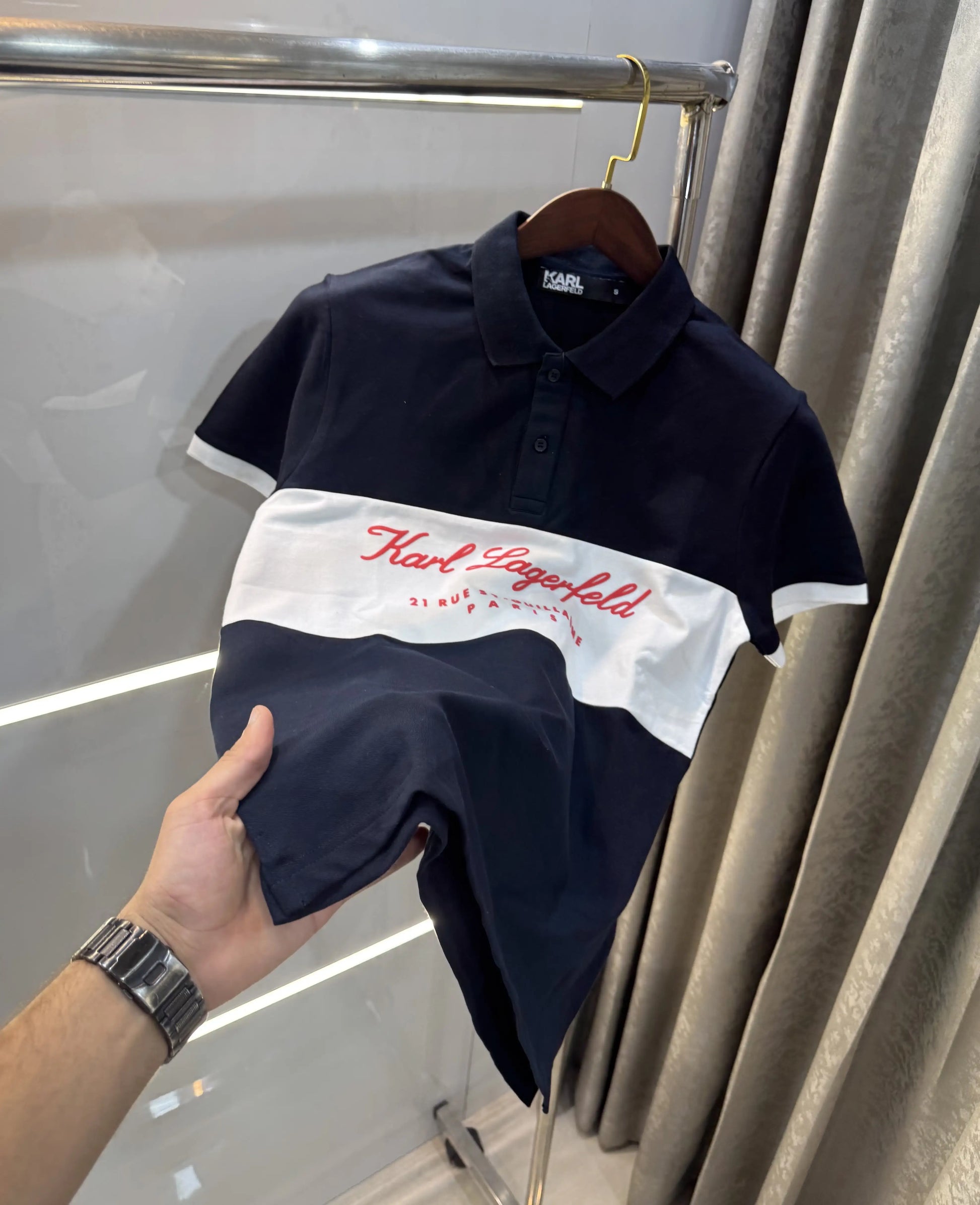 Karl Lagerfled Navy Blue Imported Polo T-Shirt