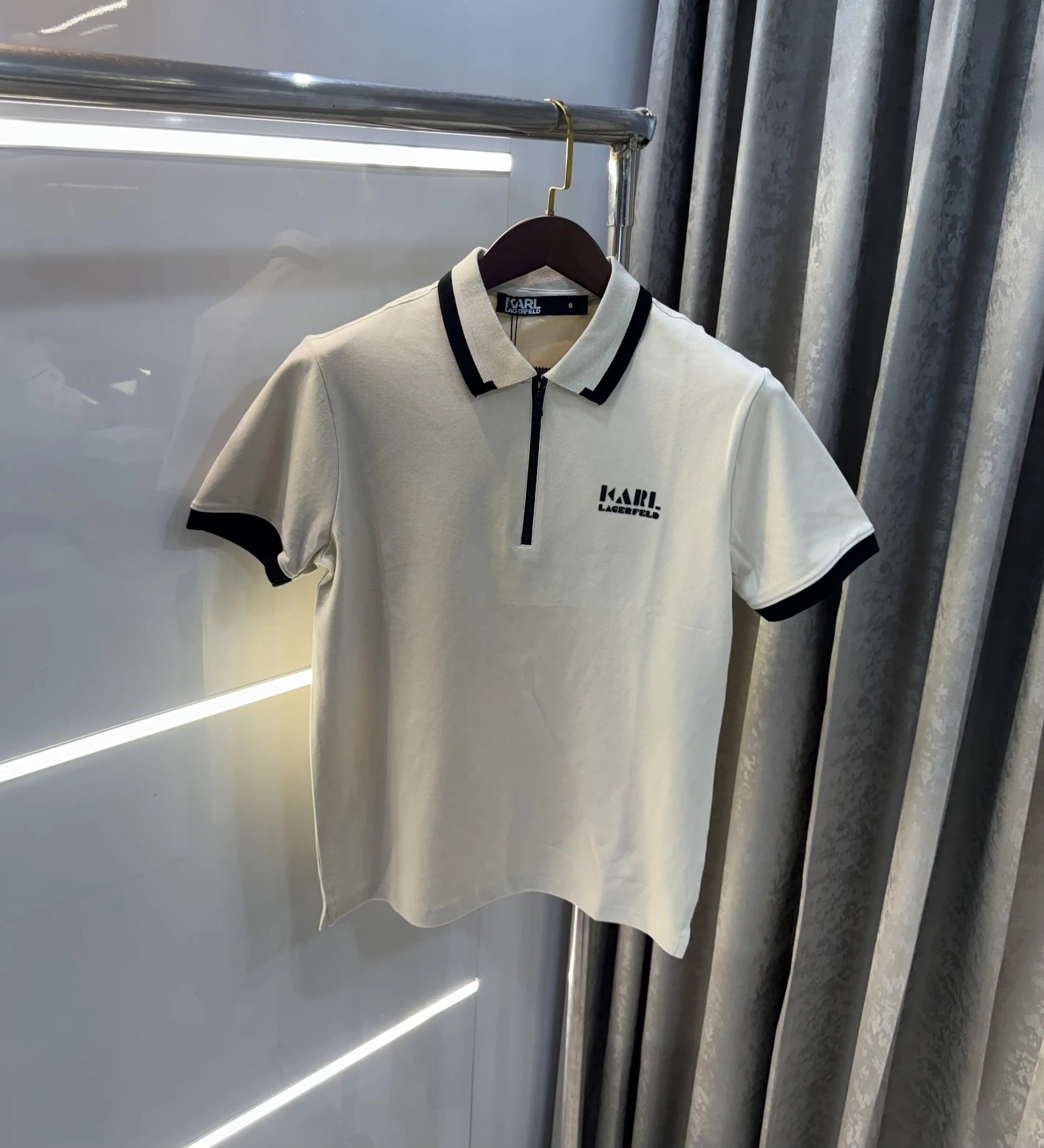 Karl Lagerfled Beige Imported Polo T-Shirt