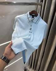 Hugo Boss Sky Blue Logo Work Premium Polo T-shirt