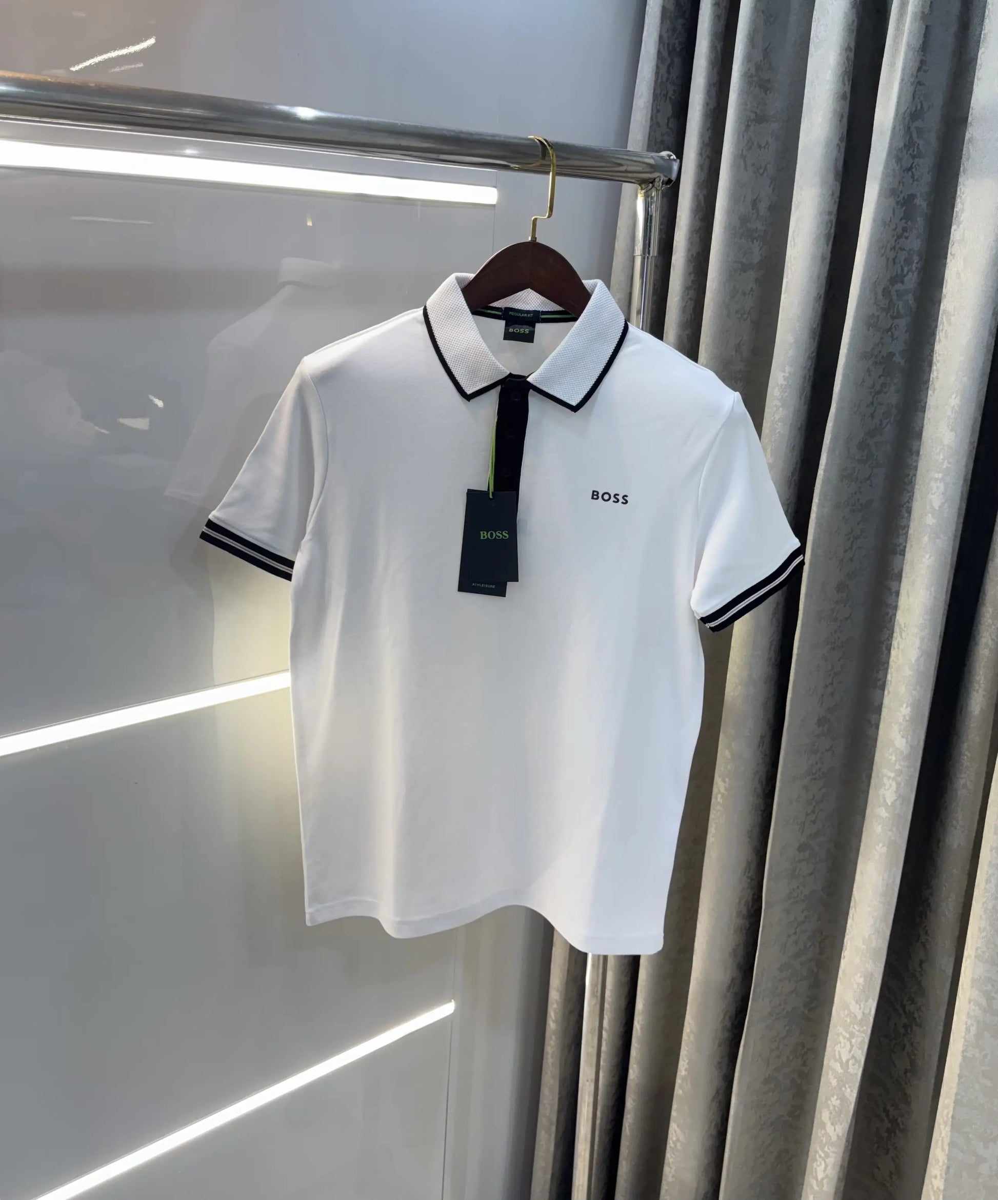 Hugo Boss White Logo Work Premium Polo T-shirt