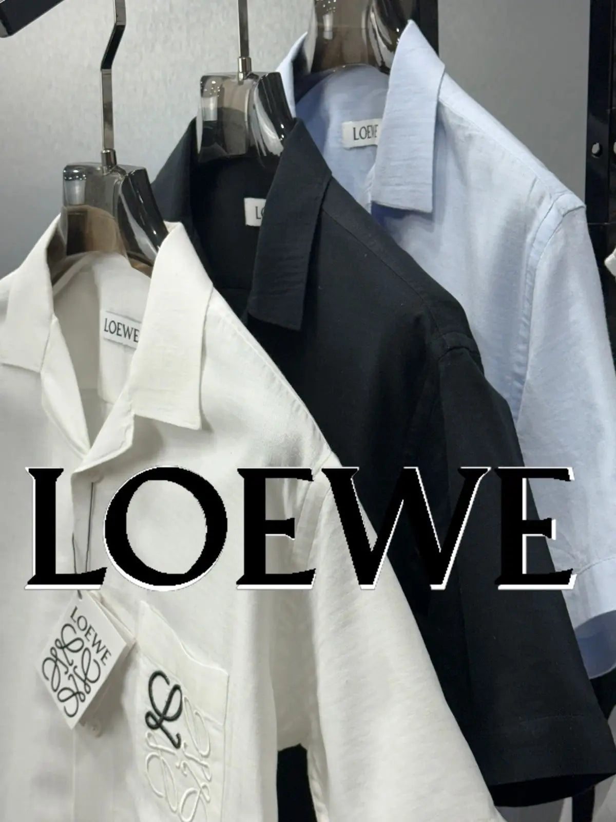 Loewe Sky Blue Embroidery Logo Premium Linen Cord Set