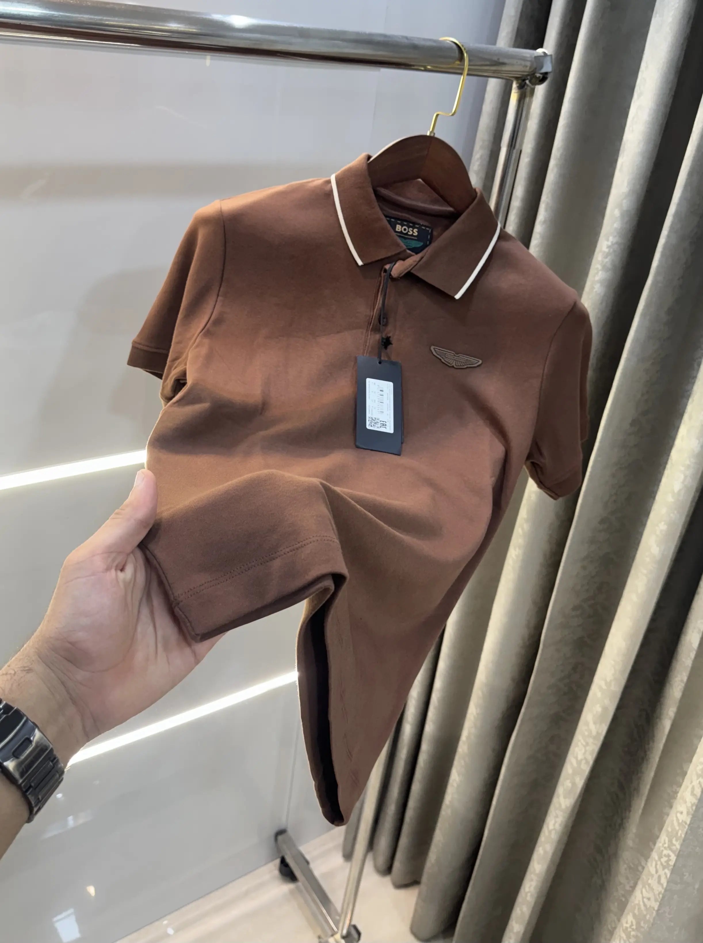 Hug o Boss aston martin edition Brown Logo Work Premium Polo T-shirt