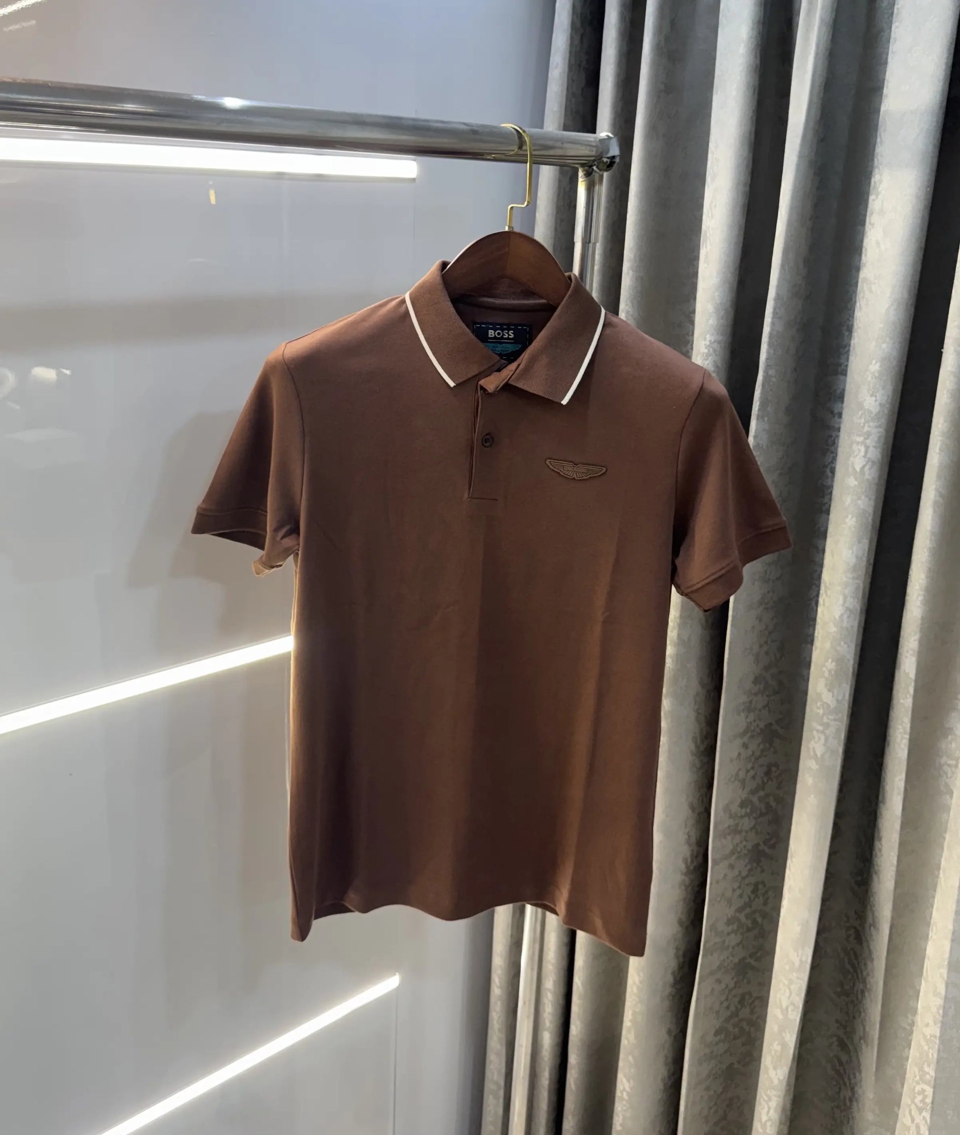 Hug o Boss aston martin edition Brown Logo Work Premium Polo T-shirt
