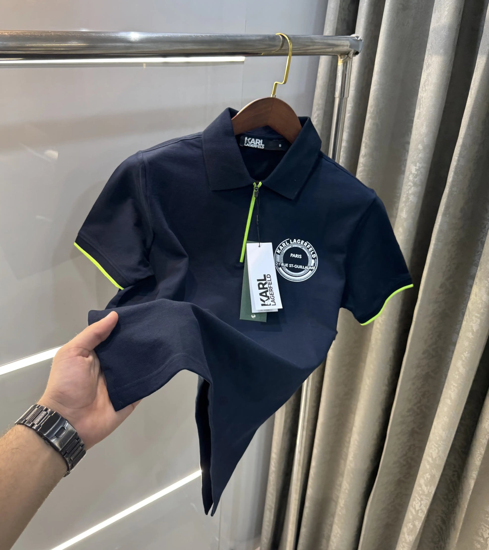 Karl Lagerfled Navy Blue Imported Polo T-Shirt