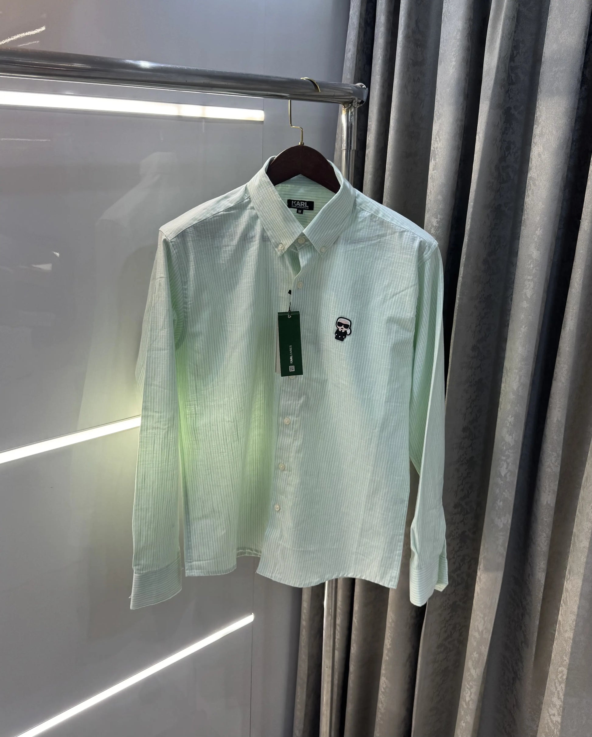 Karl Lagerfeld Green Printed Premium Shirt