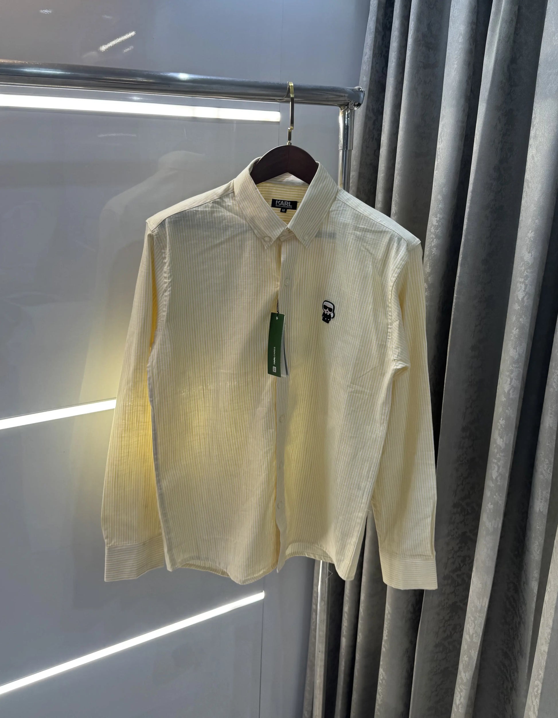 Karl Lagerfeld Yellow Printed Premium Shirt