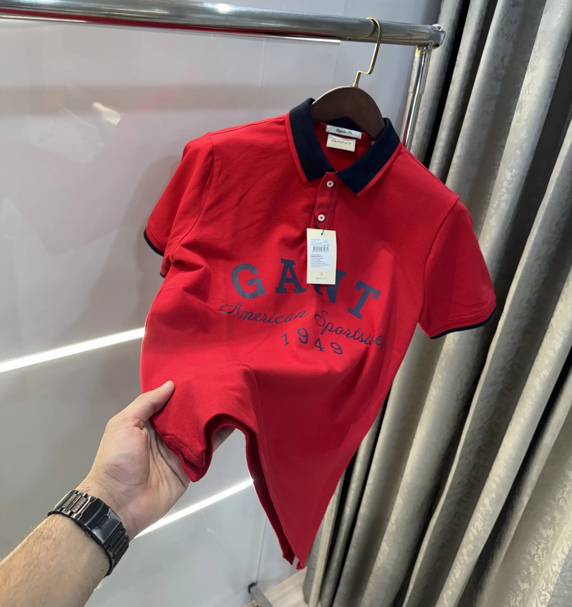 Gant Red Logo Work Premium Polo T-shirt