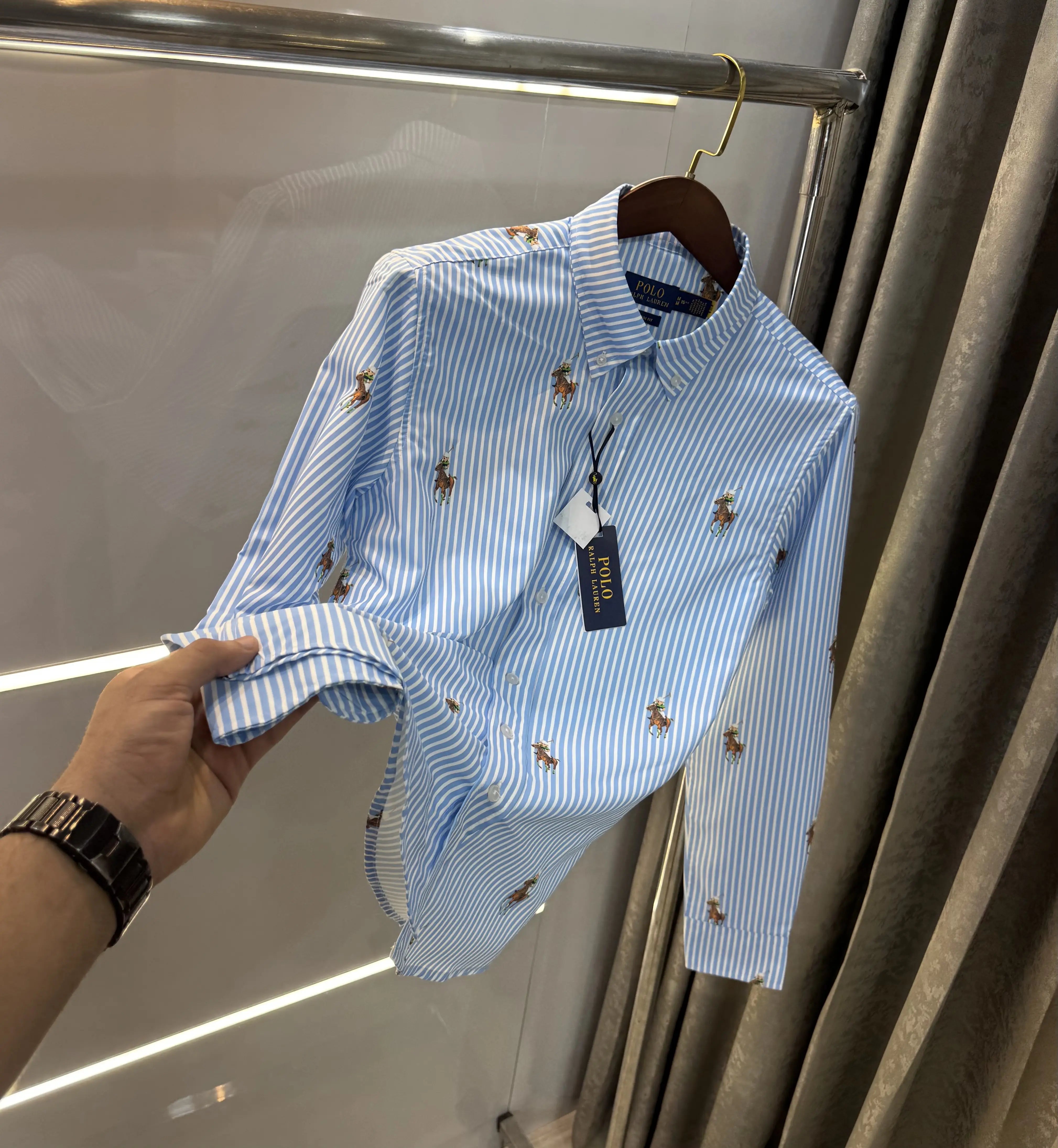 Ralph Lauren Sky Blue Teddy Premium Shirt