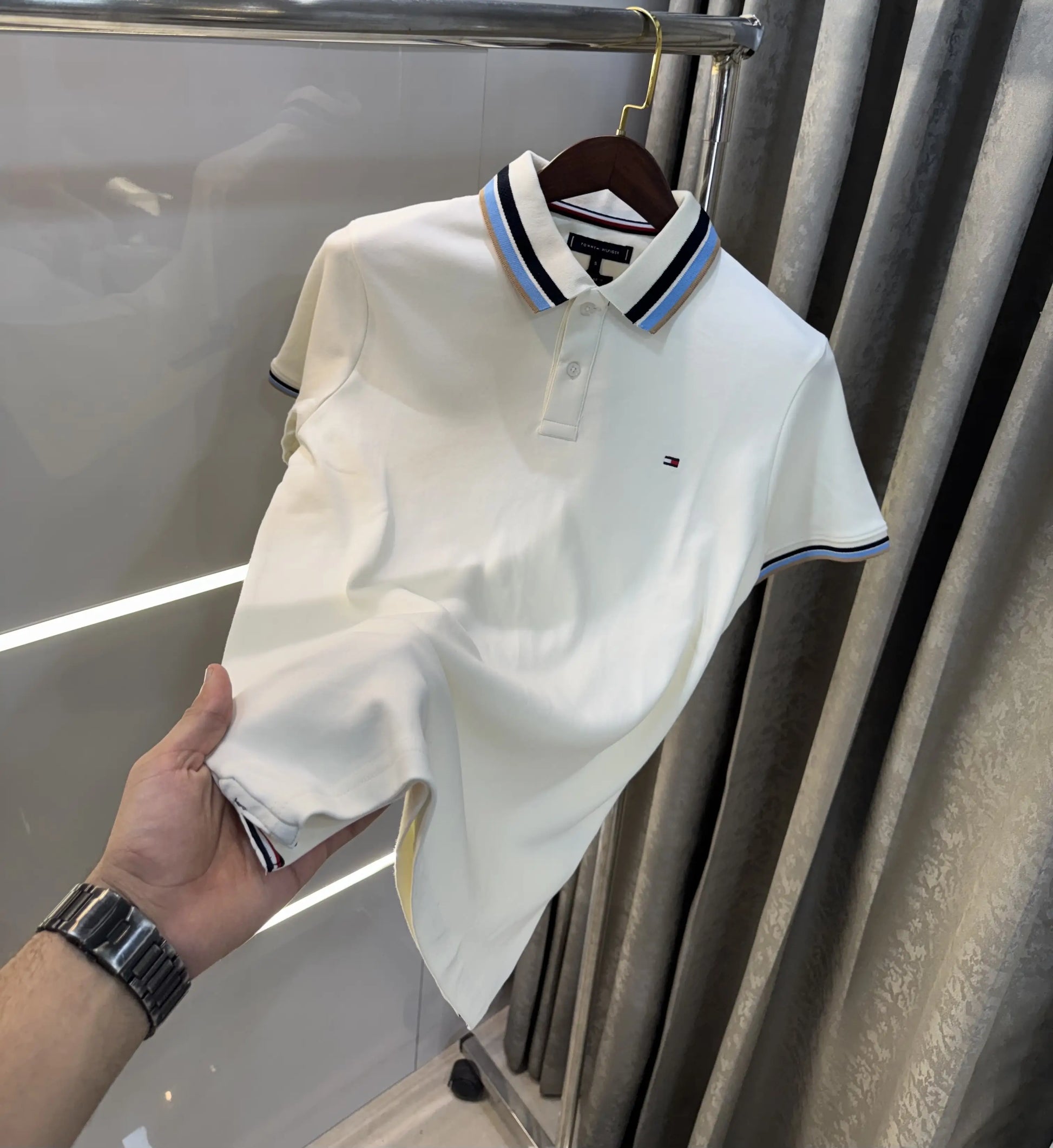 Tommy Hilfiger Cream Premium Polo T-shirt