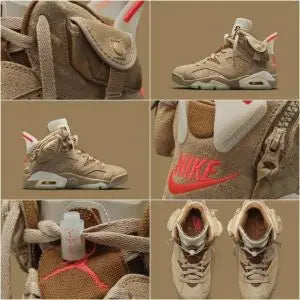 Jordan Retro 6 British Khakhi Semi Ua Quality Suede Quality  with Dust Bag