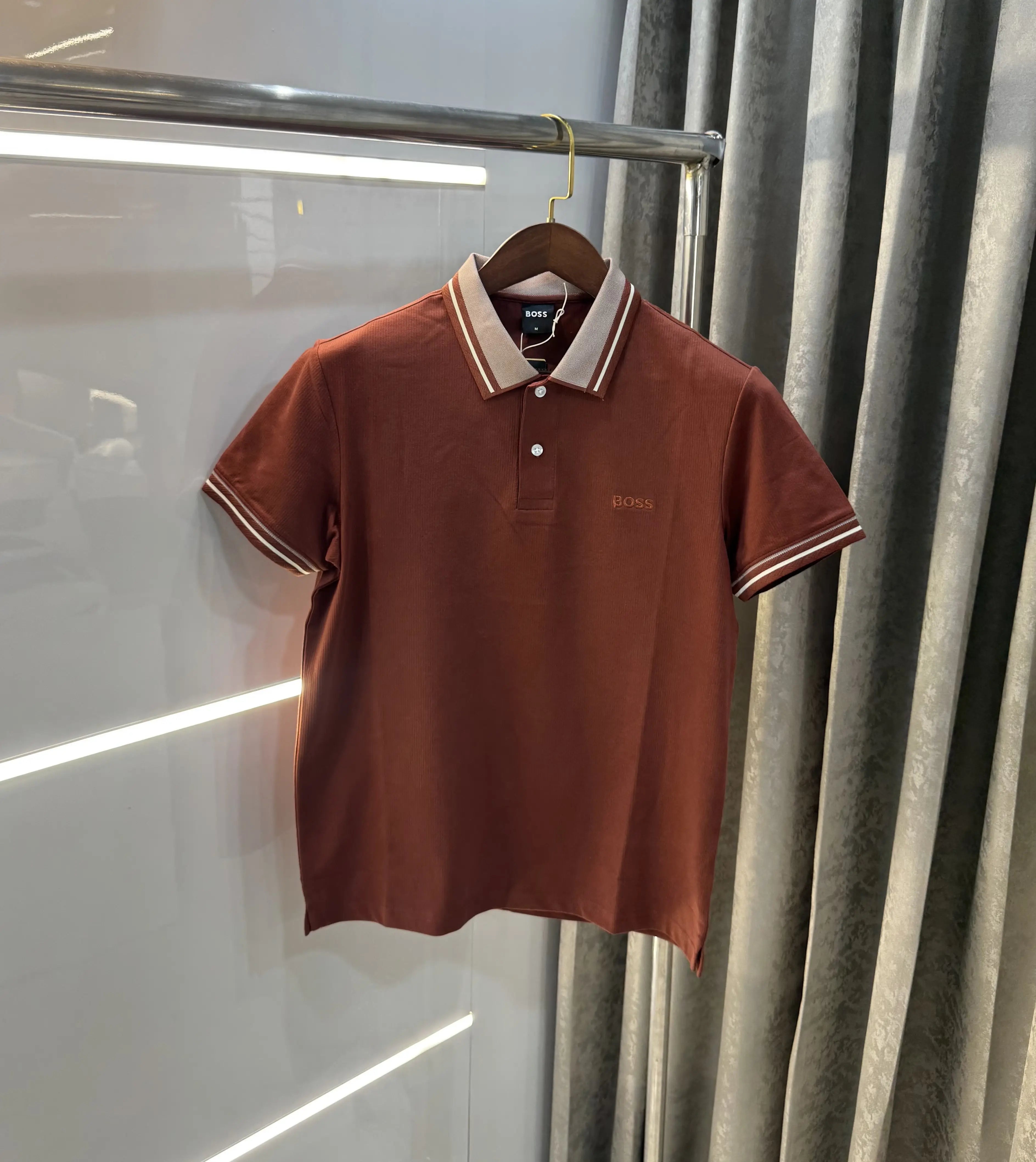 Hugo Boss Rust Embroidery Logo Premium Polo T-shirt