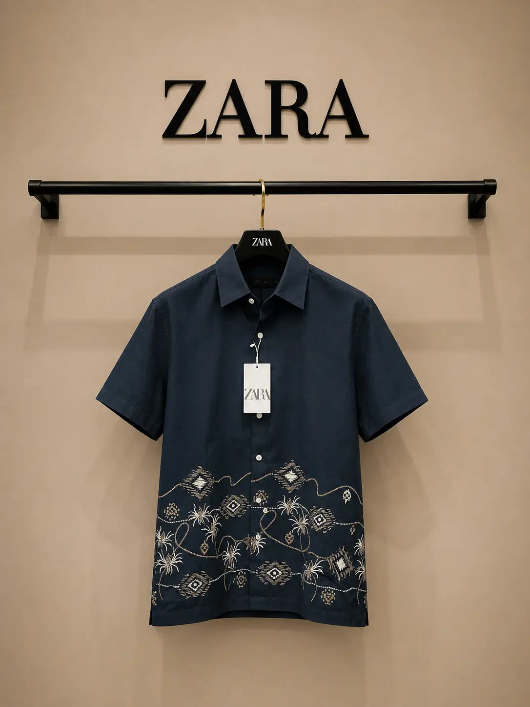 Zar_a Imported Linen Cotton Printed Premium Shirt (DN 631)
