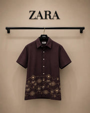 Zar_a Imported Linen Cotton Printed Premium Shirt (DN 631)