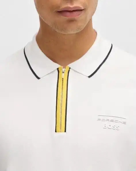 Hug o Boss White Porche Edition Premium Polo T-shirt