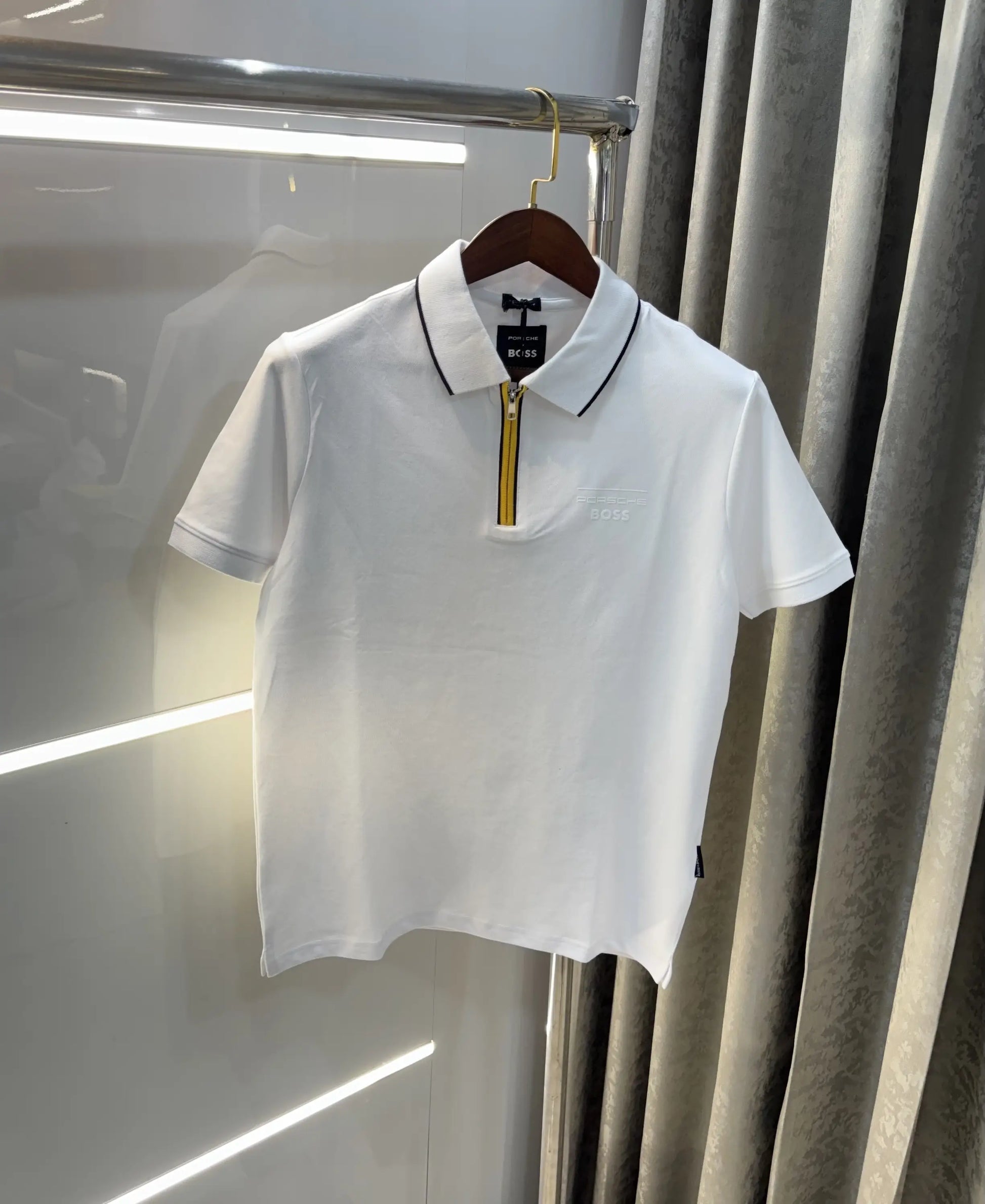 Hug o Boss White Porche Edition Premium Polo T-shirt