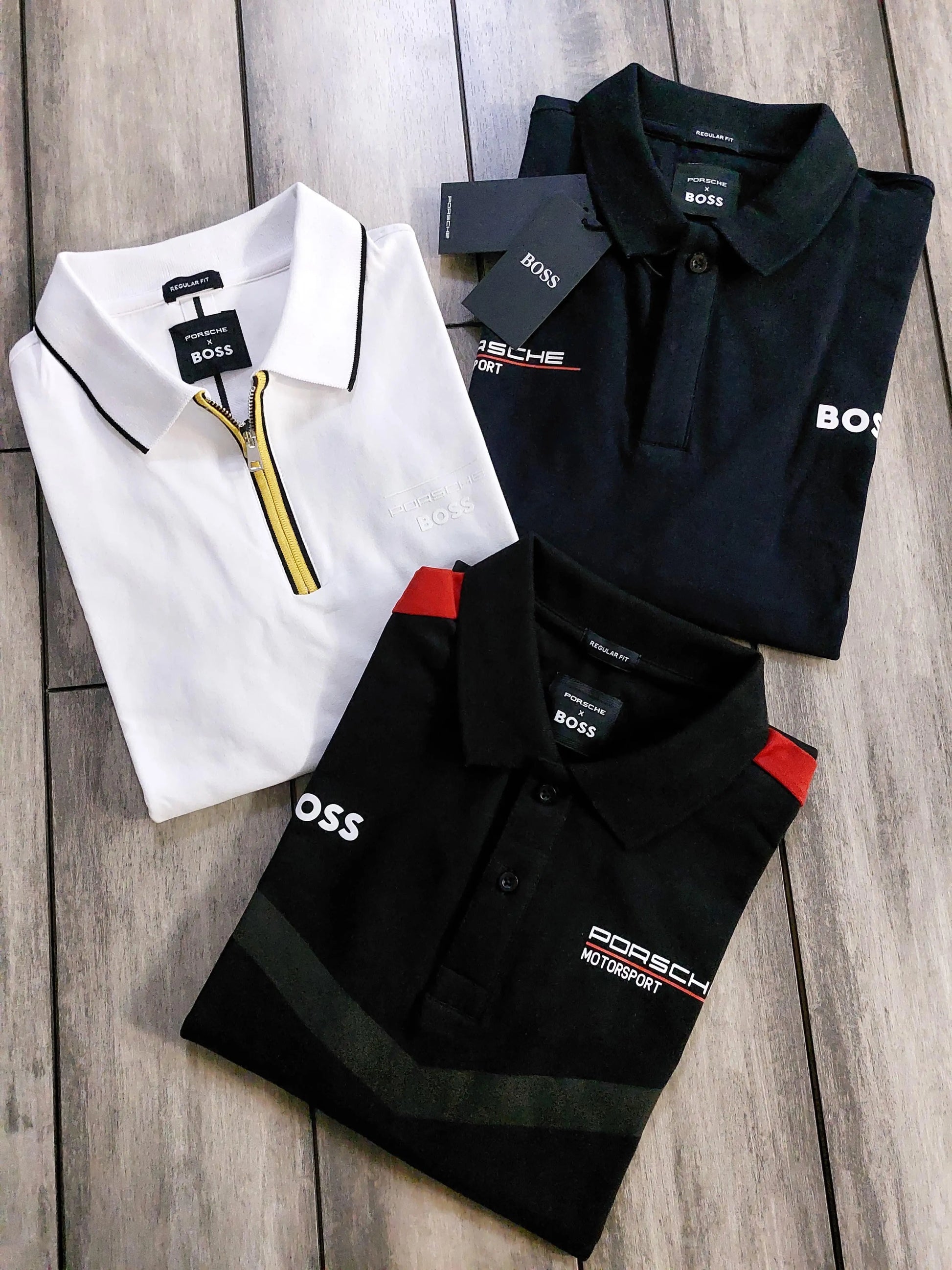 Hug o Boss White Porche Edition Premium Polo T-shirt