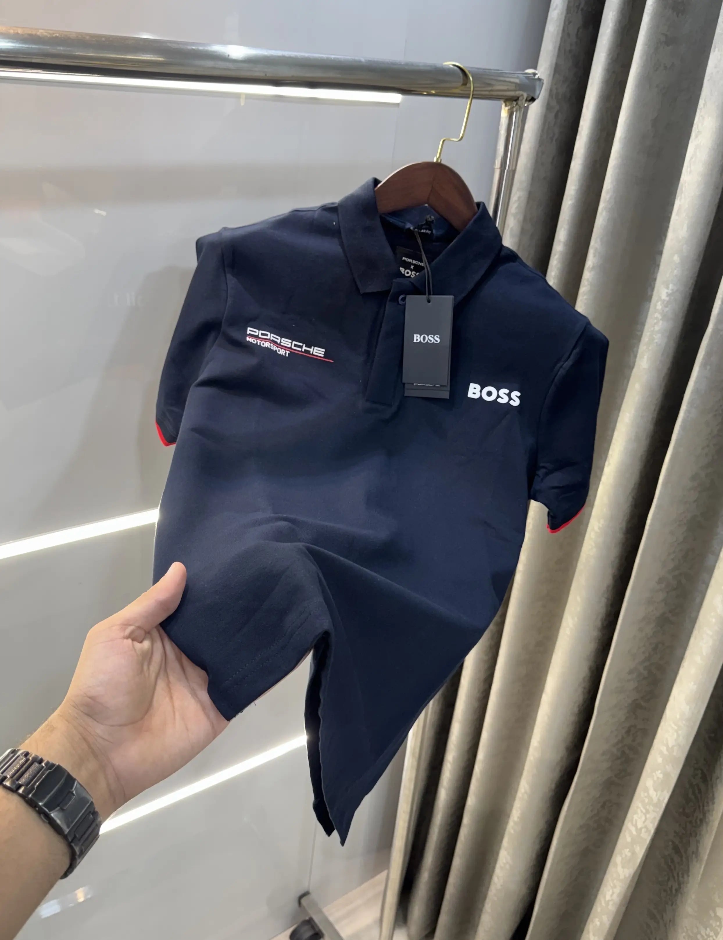 Hug o Boss Navy Blue Porche Edition Premium Polo T-shirt