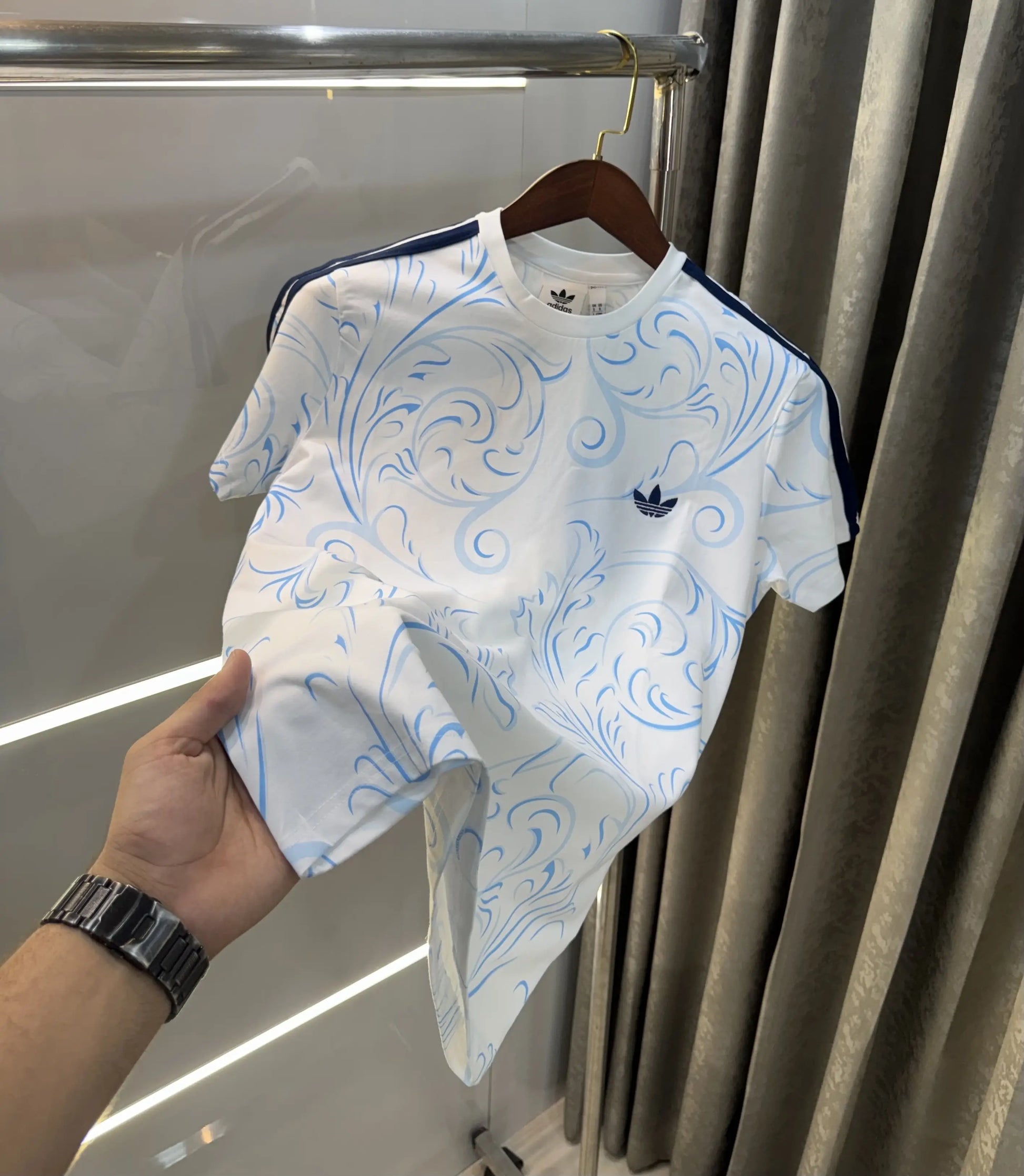 Adidas White Printed Premium Classic T-Shirt