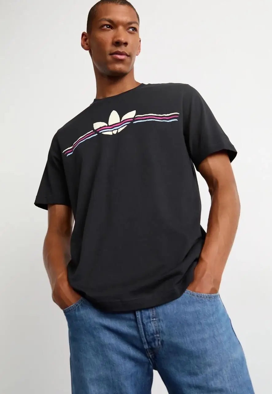 Adidas Black Printed Premium Classic T-Shirt
