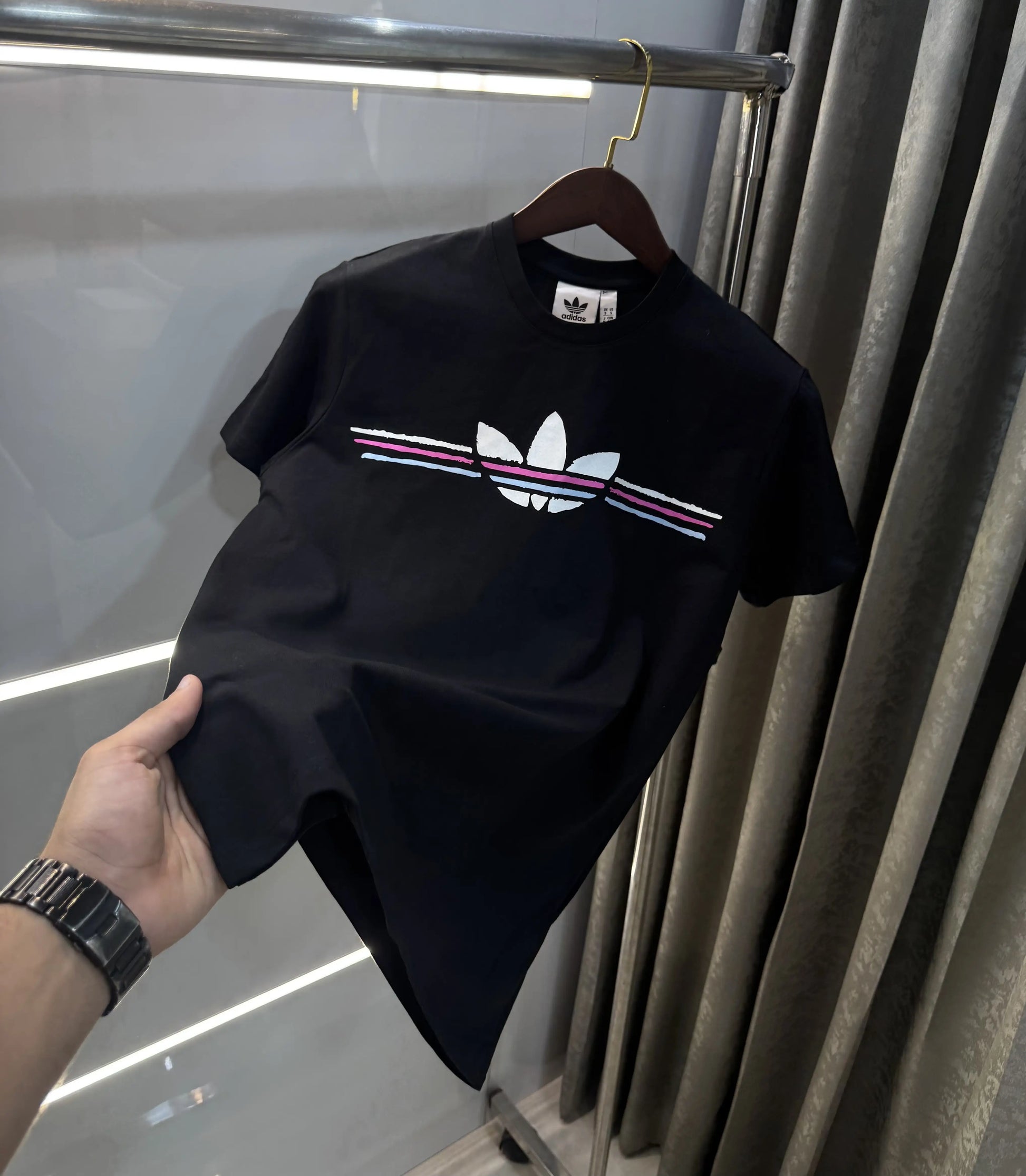 Adidas Black Printed Premium Classic T-Shirt