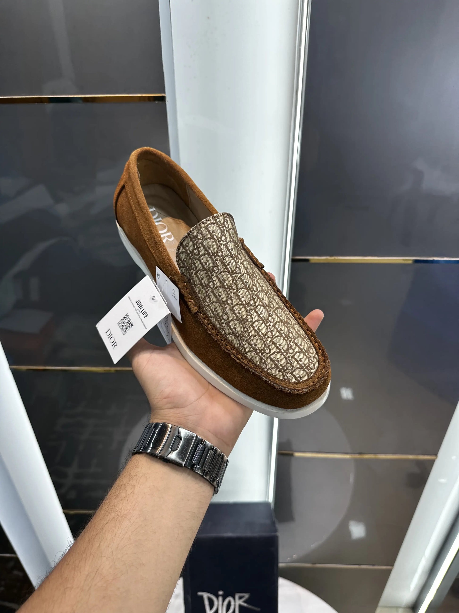 Dior_Tan Monogram Premium Formal Loafers