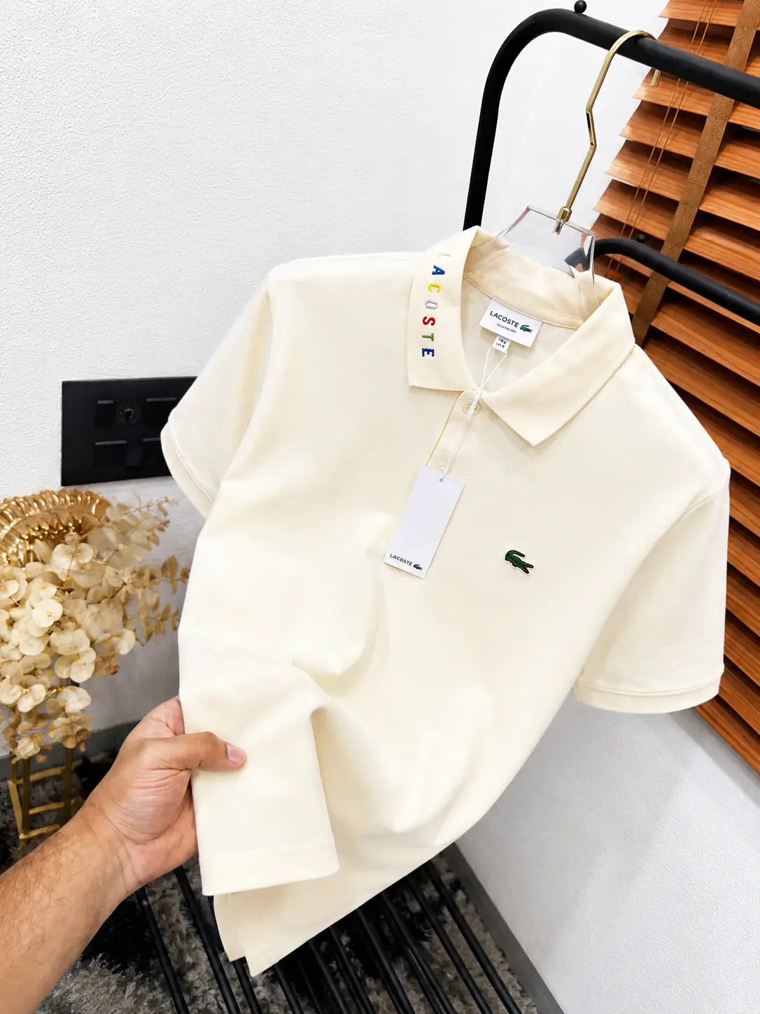 Lacost_e Collor Embroidered Imported Exclusive Polo T-shirt (DN 629)