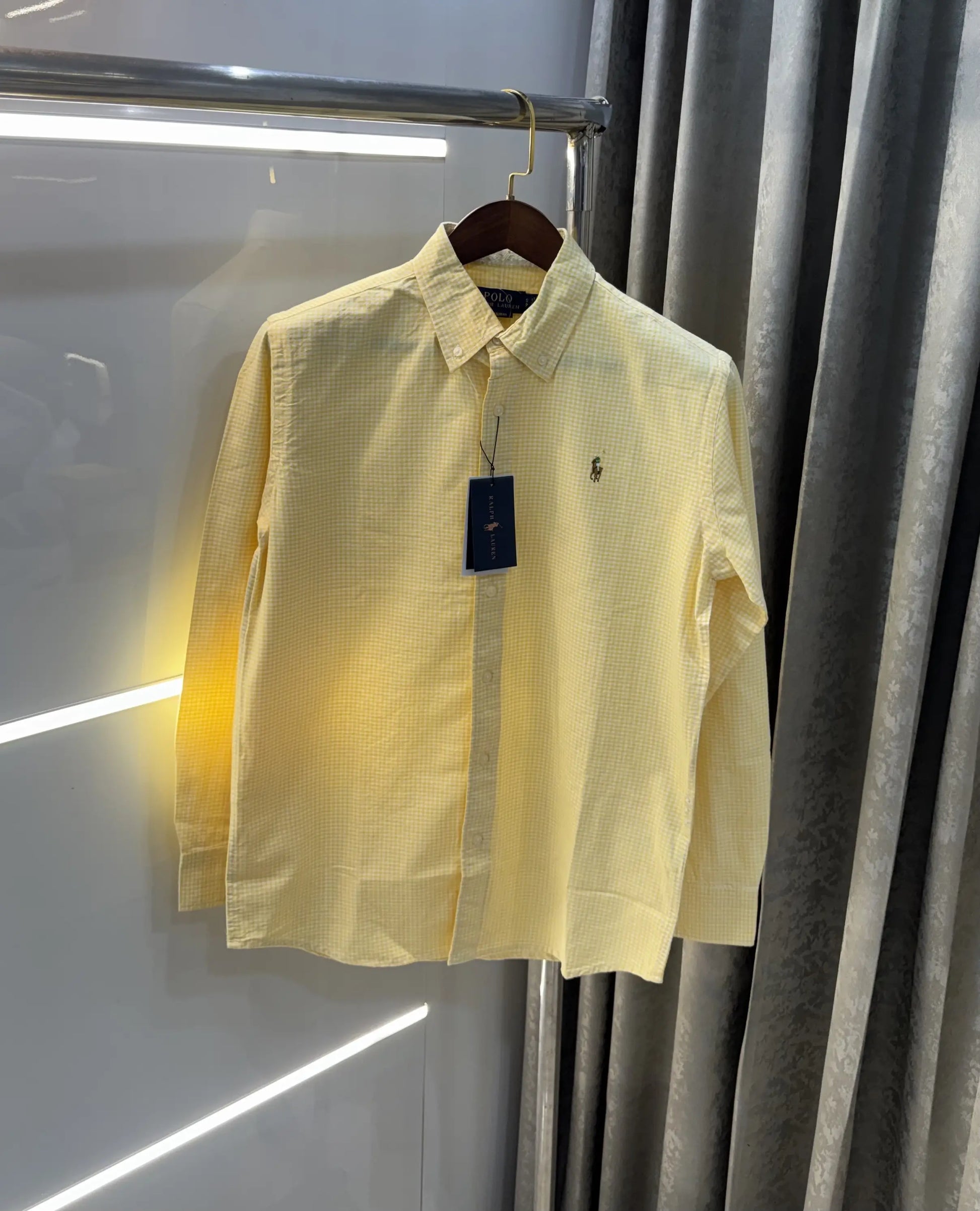 Ralph Lauren Yellow Small Checks Premium Shirt