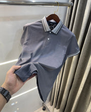 Hugo Boss Grey Embroidery Logo Premium Polo T-shirt