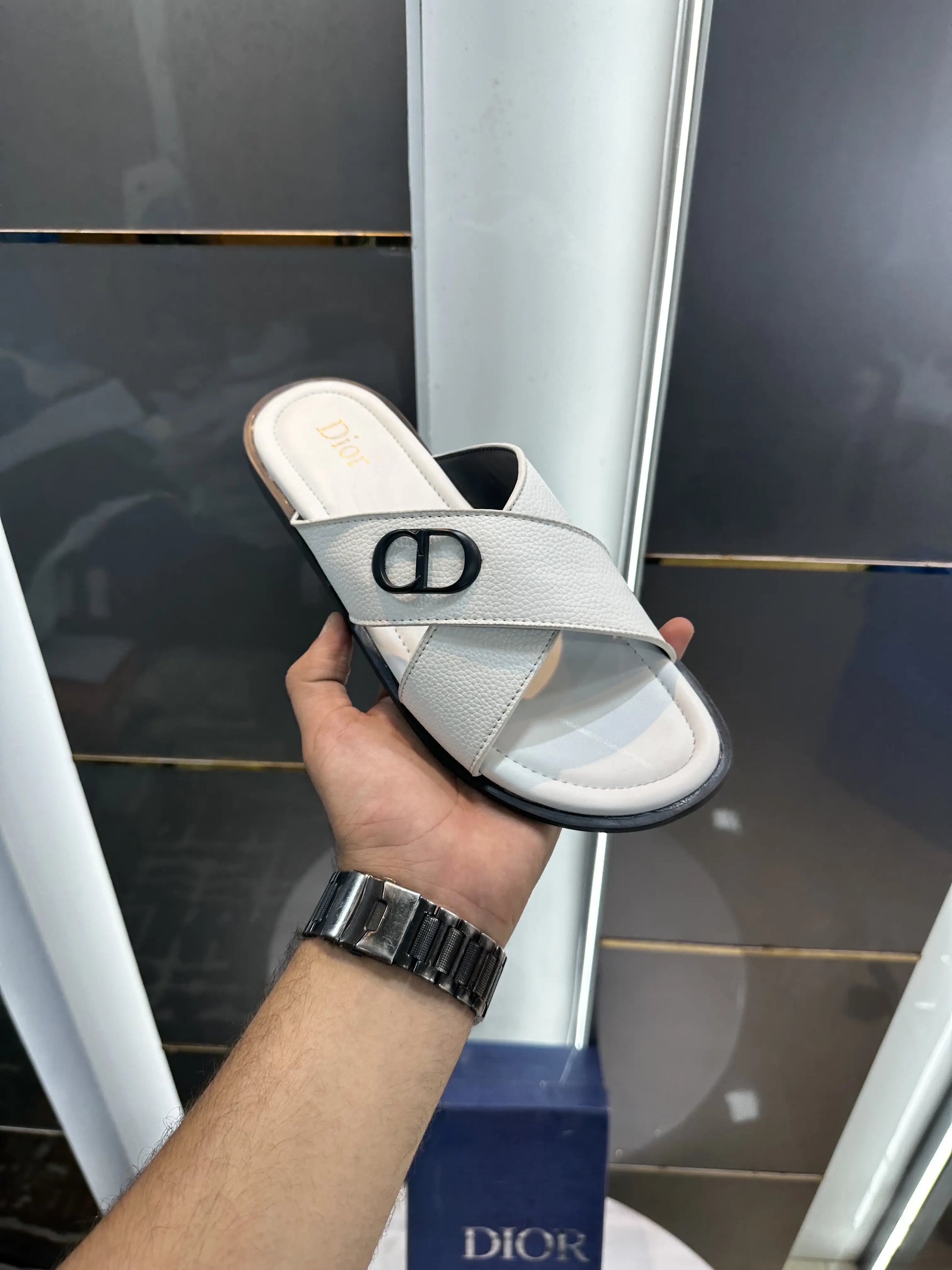 Dior_CD Cross White Premium Slide For Men