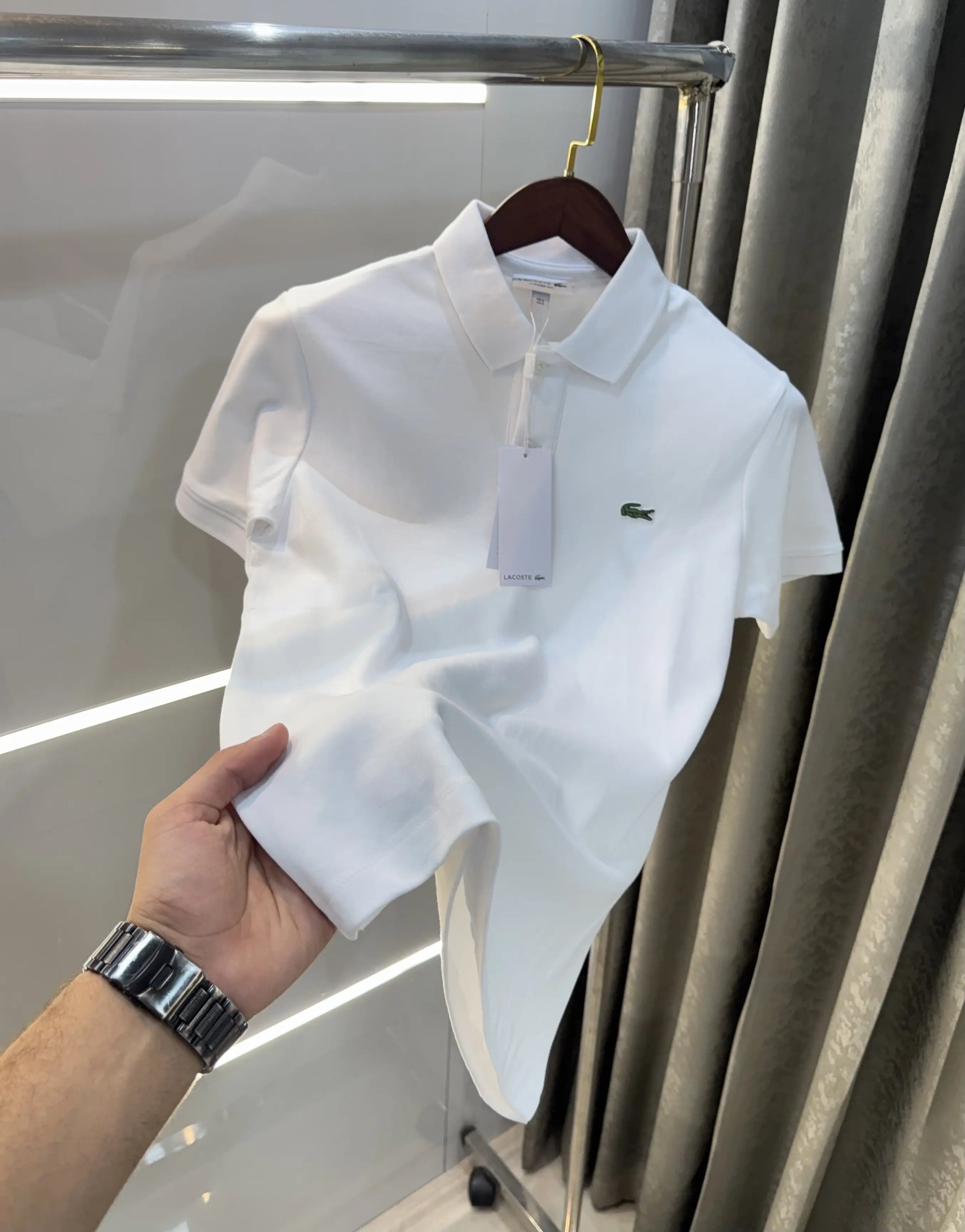 Lacost e White Logo Work Premium Polo T-Shirt