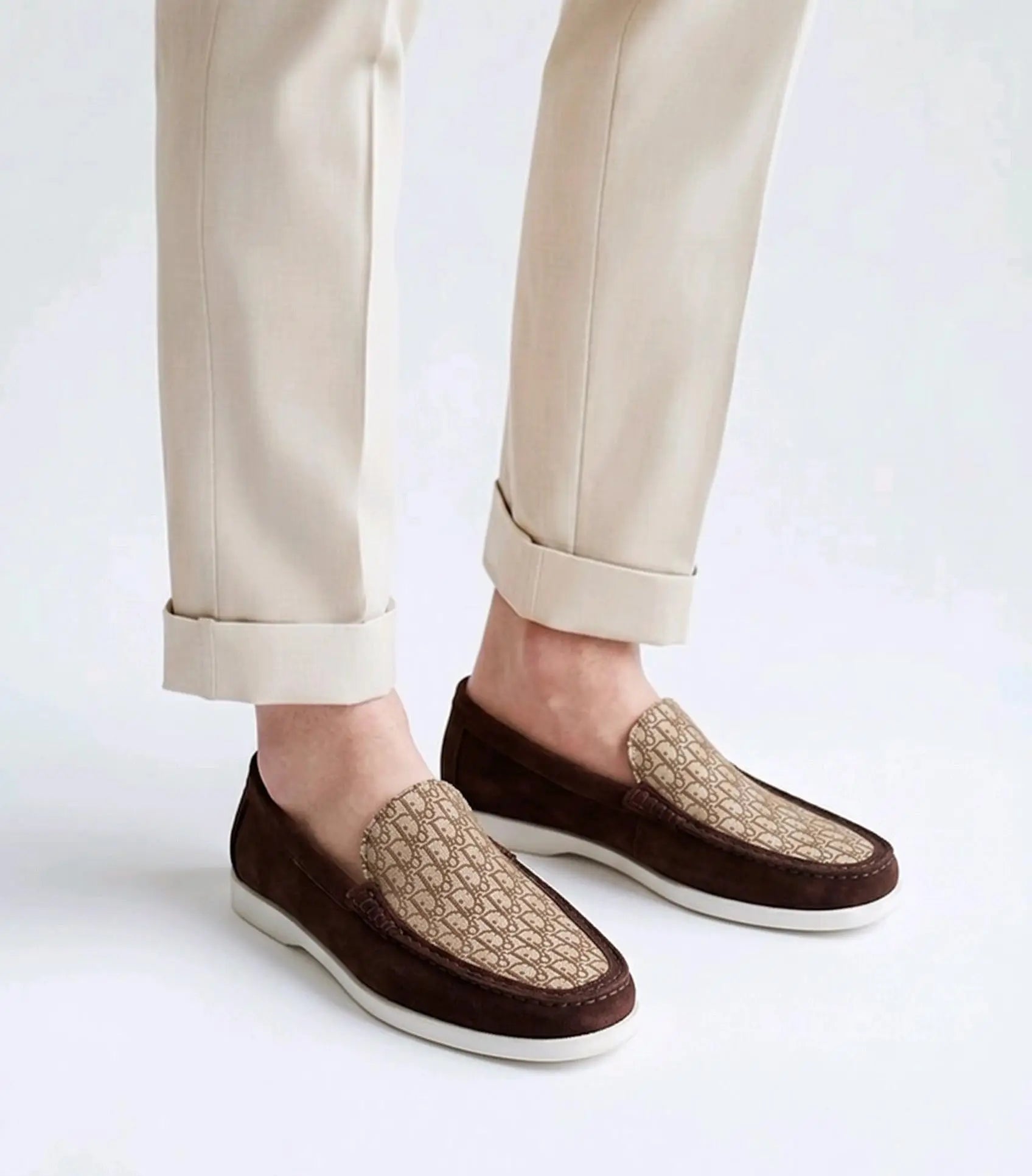 Dior_Brown Monogram Premium Formal Loafers