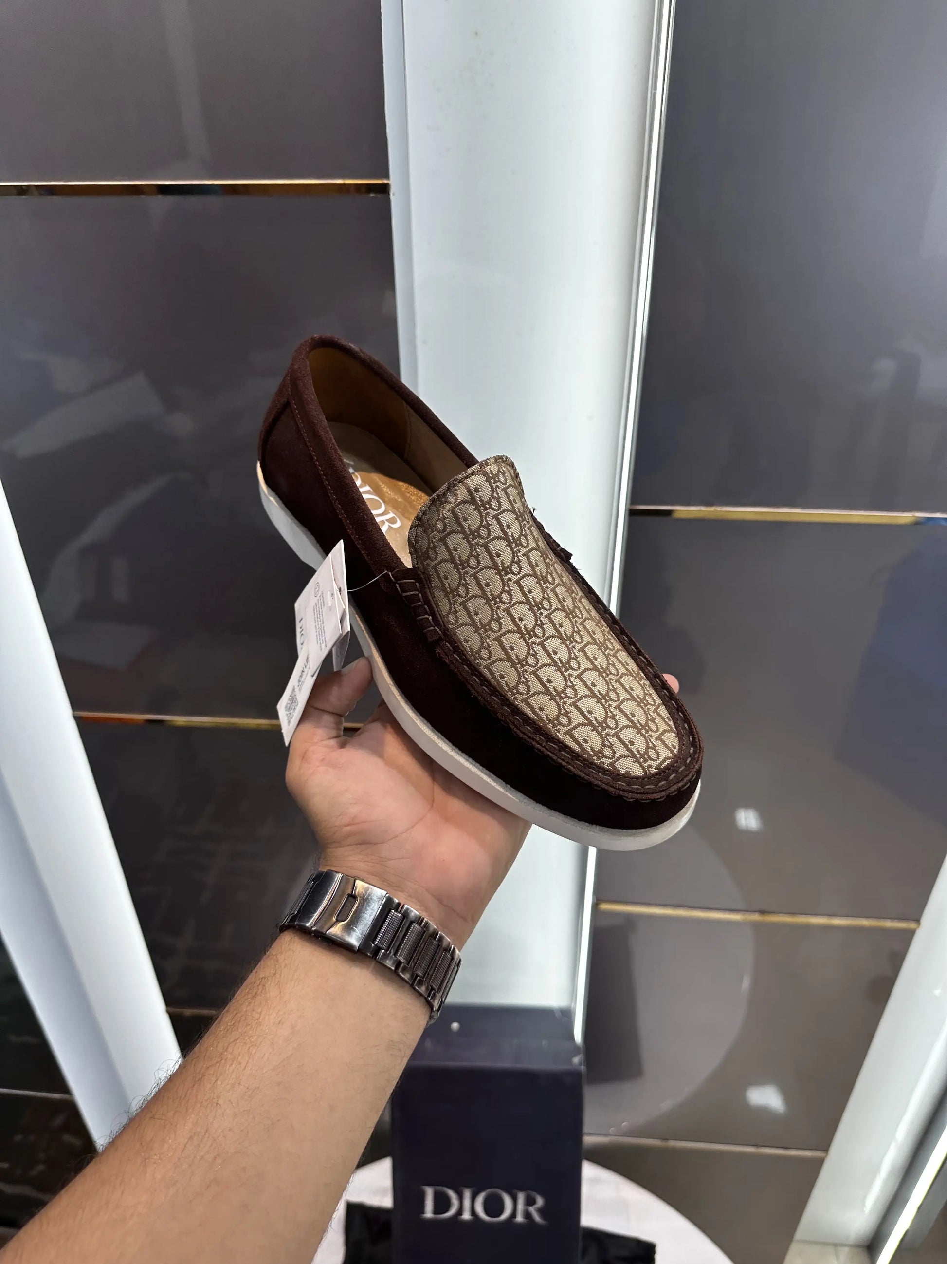 Dior_Brown Monogram Premium Formal Loafers