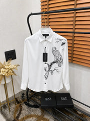 Emporio Arman_i Eagle Sequence Printed Italian Imported Partywear Shirt With OG Box (DN 640)