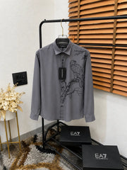 Emporio Arman_i Eagle Sequence Printed Italian Imported Partywear Shirt With OG Box (DN 640)