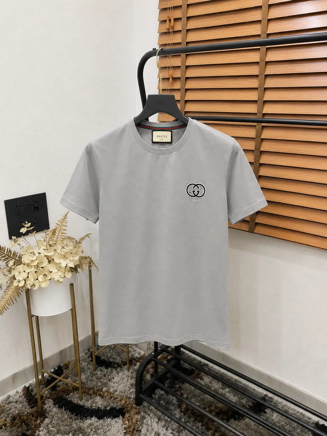 Gucc_i GG Side Logo Printed Round Neck Premium T-shirt With Brand Box