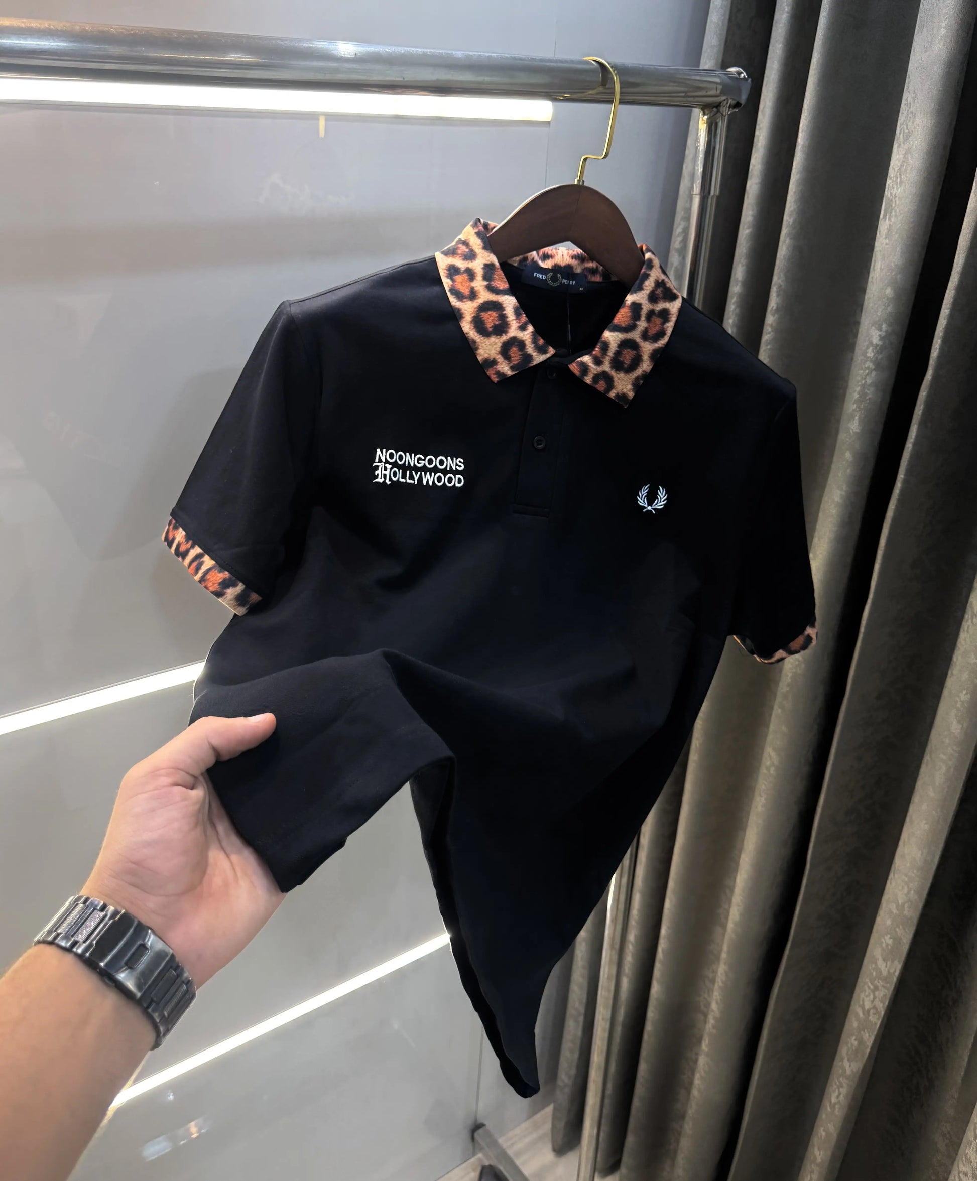 Fredperry Black Embroidery Logo Premium Polo T-Shirt