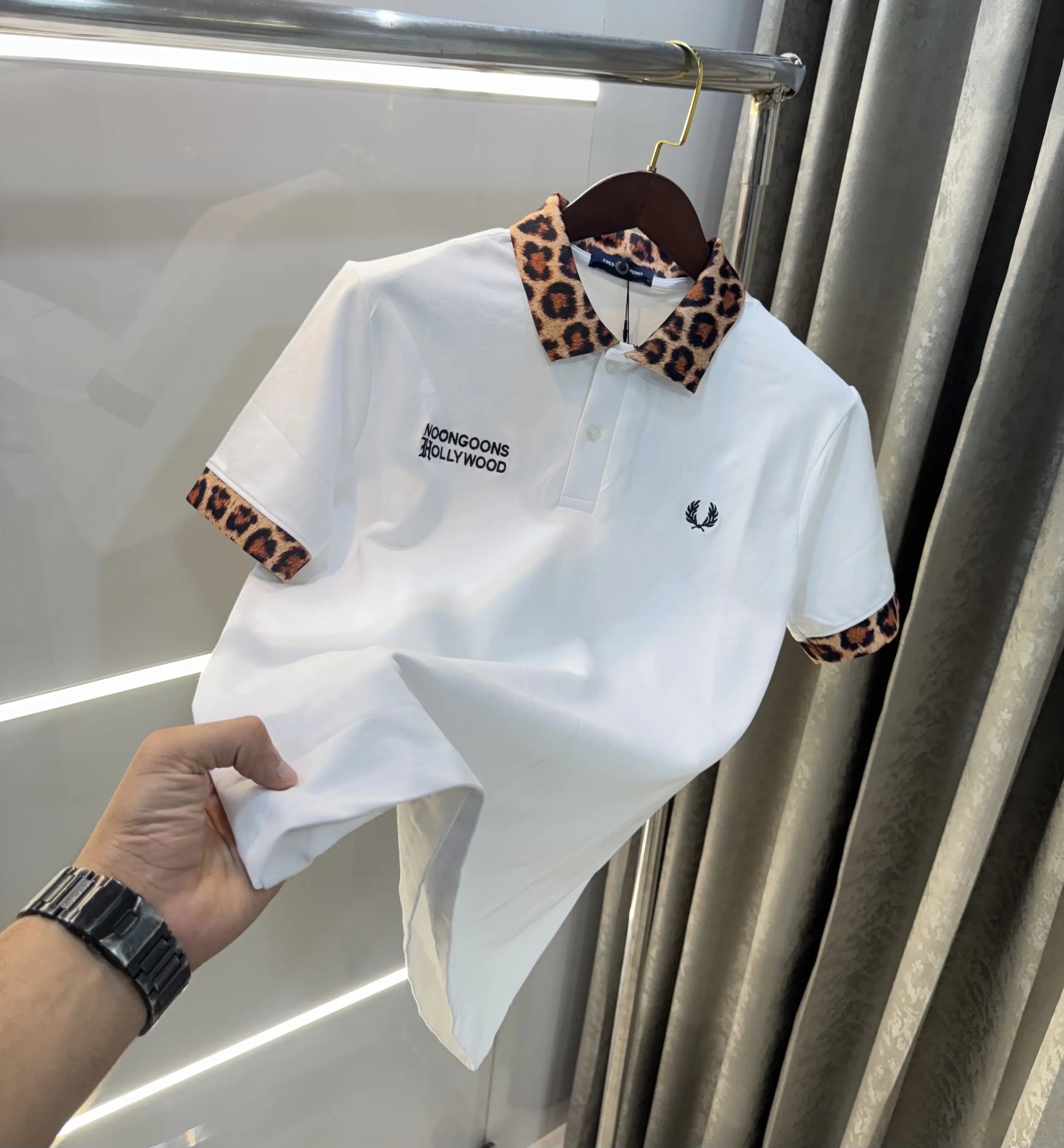 Fredperry White Embroidery Logo Premium Polo T-Shirt