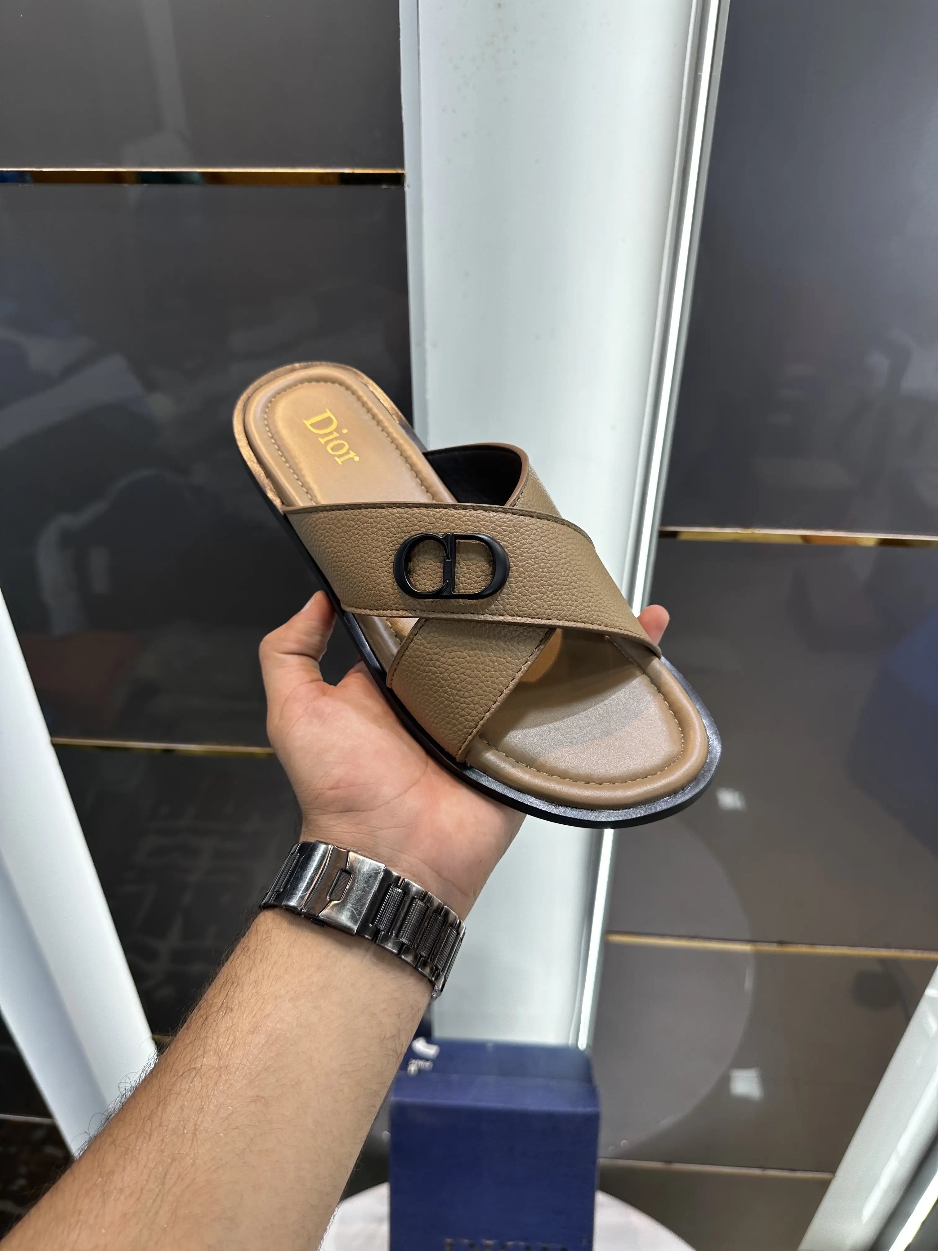 Dior_CD Cross Beige Premium Slide For Men