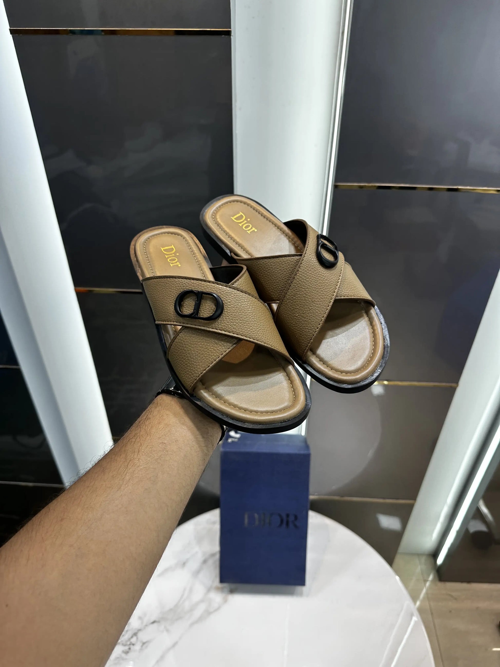 Dior_CD Cross Beige Premium Slide For Men